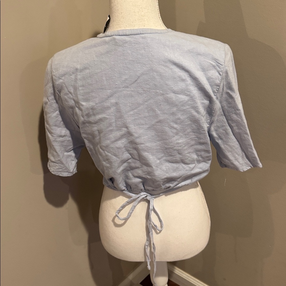 Abercrombie and Fitch NWT linen blend wide leg pull on cropped pants. - Picture 10 of 11